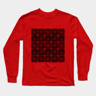 Trefle Black Red Clubs Card Pattern Long Sleeve T-Shirt